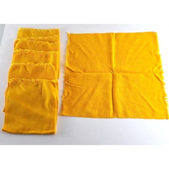 Unbranded Dining Vintage Harvest Gold Cloth Napkins W Fringe Set Of